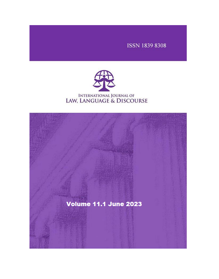 					View Vol. 11 No. 1 (2023): International Journal of Law, Language & Discourse
				